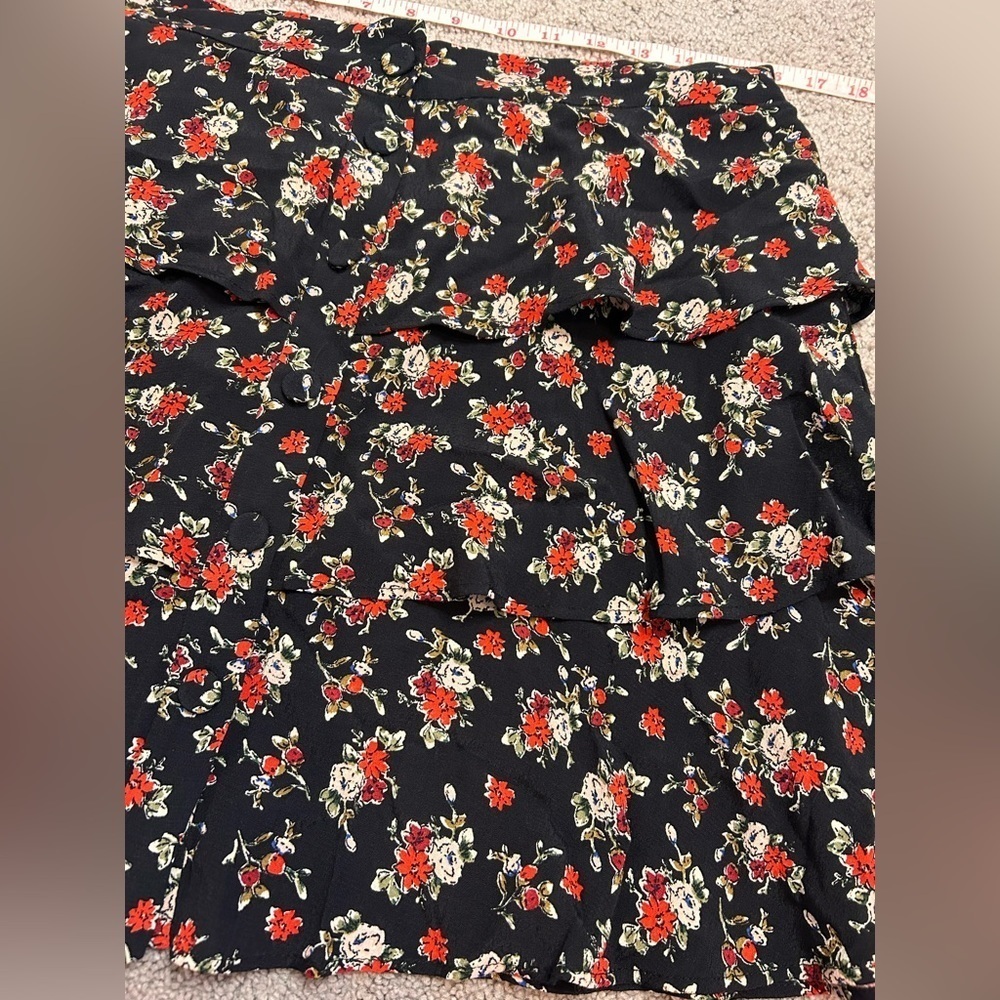 Zara PRINTED MINI SKIRT WITH RUFFLES - Picture 4 of 8